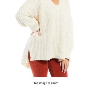 Free People Blue Bell Scoopneck High Low Sweater